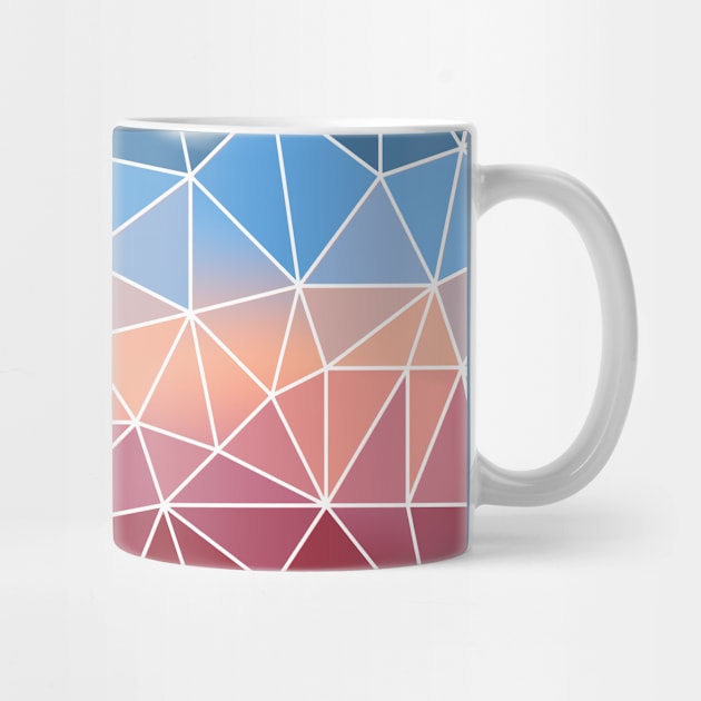 Pink rose blue sky abstract polygon multicolor pattern by LiquidLine